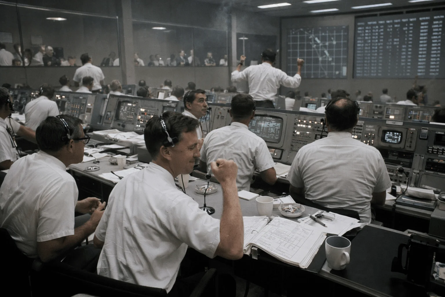 Moon control room 1969 documentary style generated by GPT Image 2