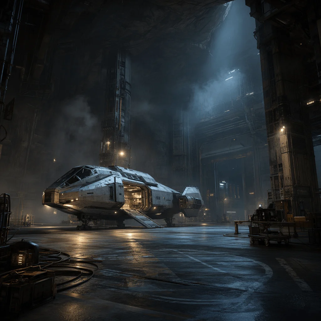 Sci fi hangar generated by GPT Image 2
