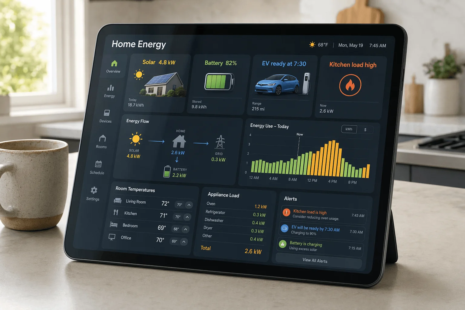 Smart home dashboard UI generated by GPT Image 2