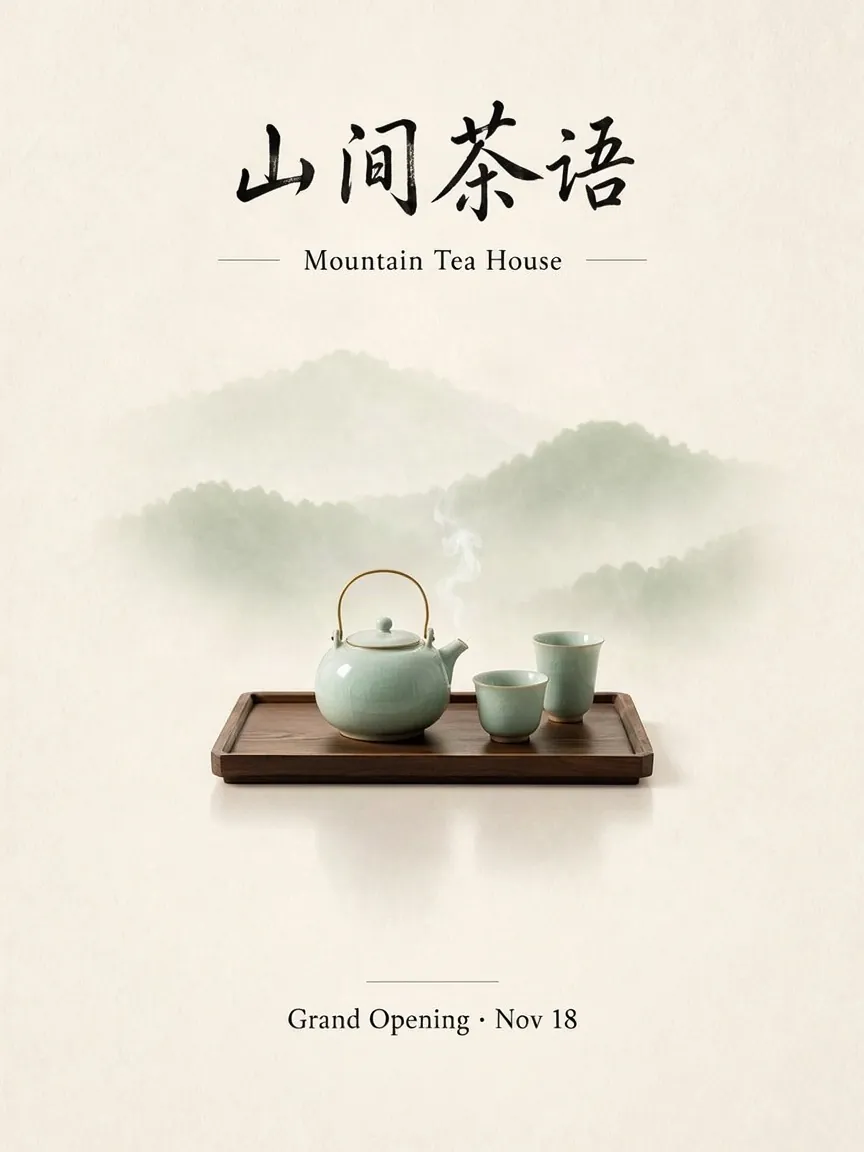 Bilingual poster: image generated from the prompt